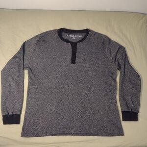 Rustic Souls T‎ Shirt Mens Large Gray Henley Waffle Knit Thermal Outdoor